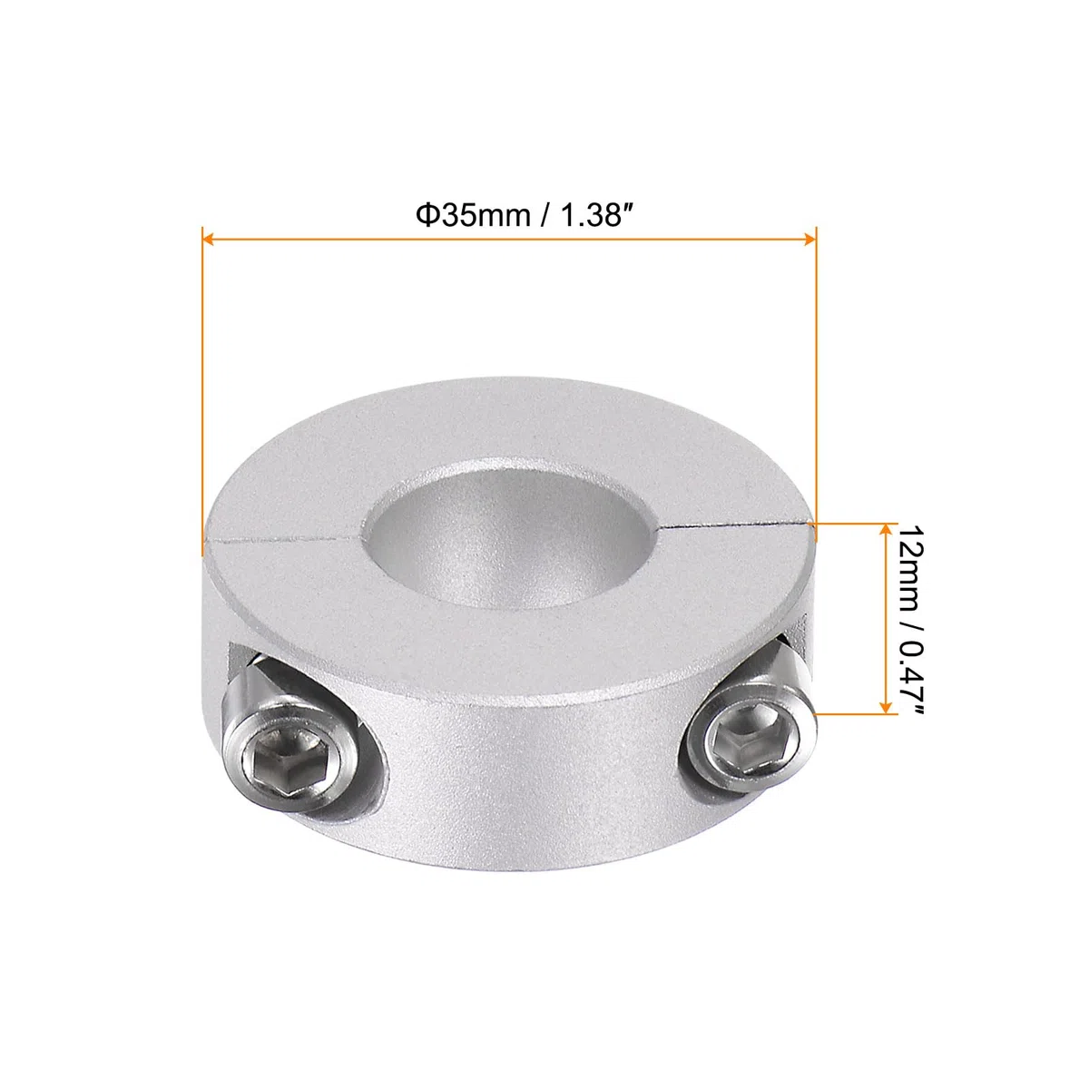 QUARKZMAN 4uds Doble Dividido Collar Eje para Eje 16mm Tornillos Abrazaderas Colocar Collares, 35mm OD, 12mm Ancho, para Topes, Posición, Sujeción Poleas Temporalizadoras, Anodización