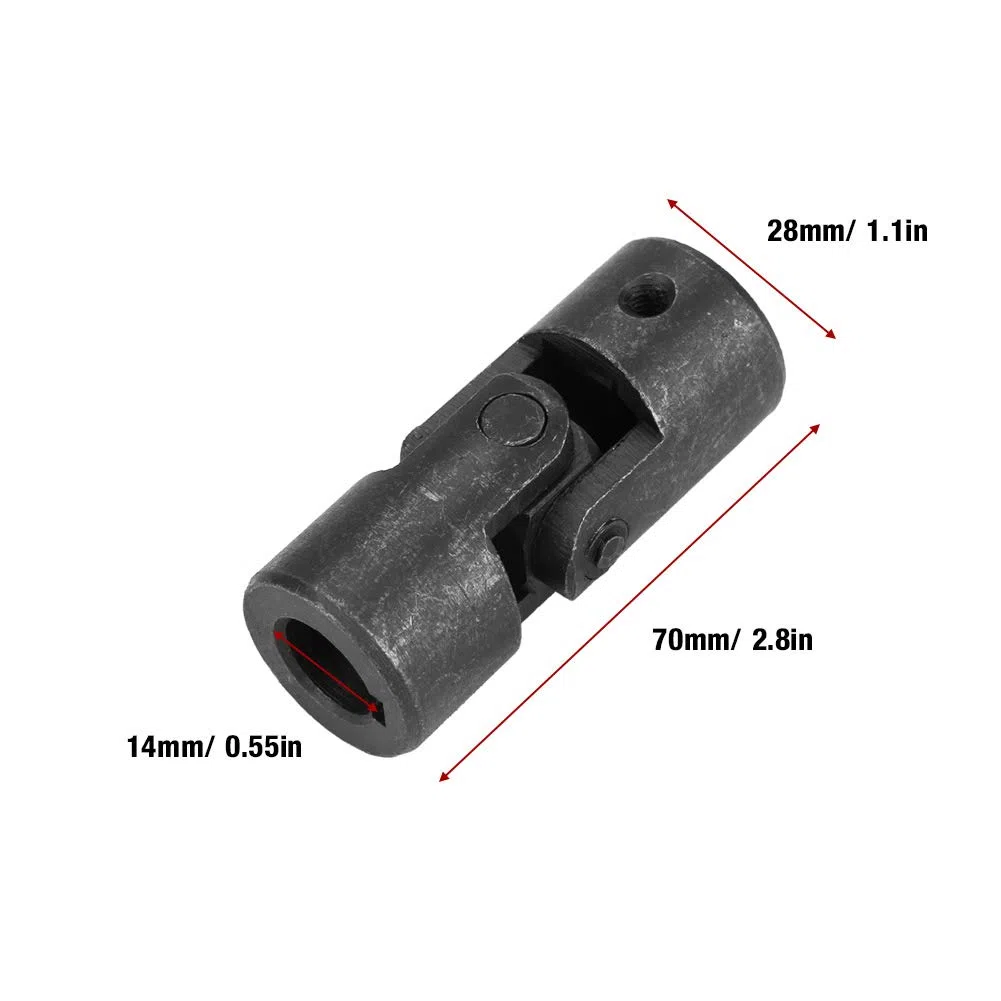 Acoplamiento universal para motor con eje de 14 mm y diámetro exterior de 28 mm juntas cardán metálicas giratorias conectores de transmisión para motores eléctricos y sistemas mecánicos