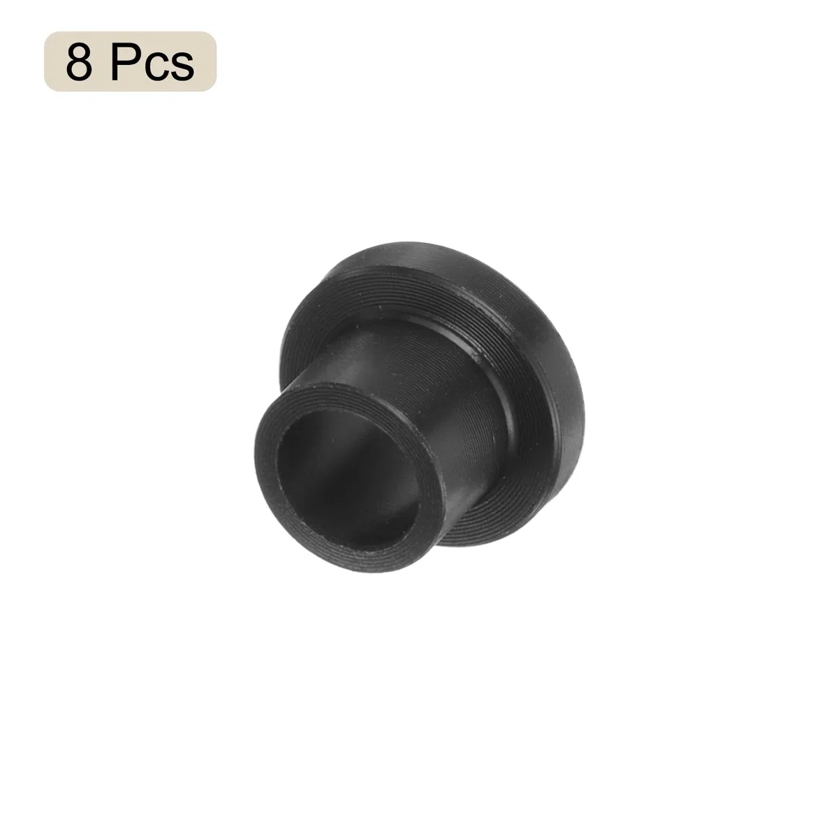 sourcing map 8 cojinetes de plástico con brida de 5 mm de diámetro x 7 mm de diámetro exterior x 7 mm de longitud, bujes POM negros