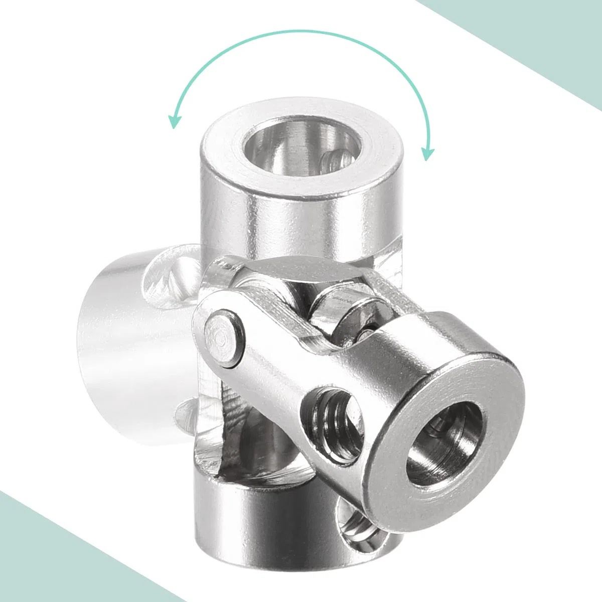 sourcing map 6mm A 6mm Interior Diámetro Giratorio Universal Junta Eje Acoplamiento L23 X D11 con Tornillos y Llave para RC Modelo Paquete de 5