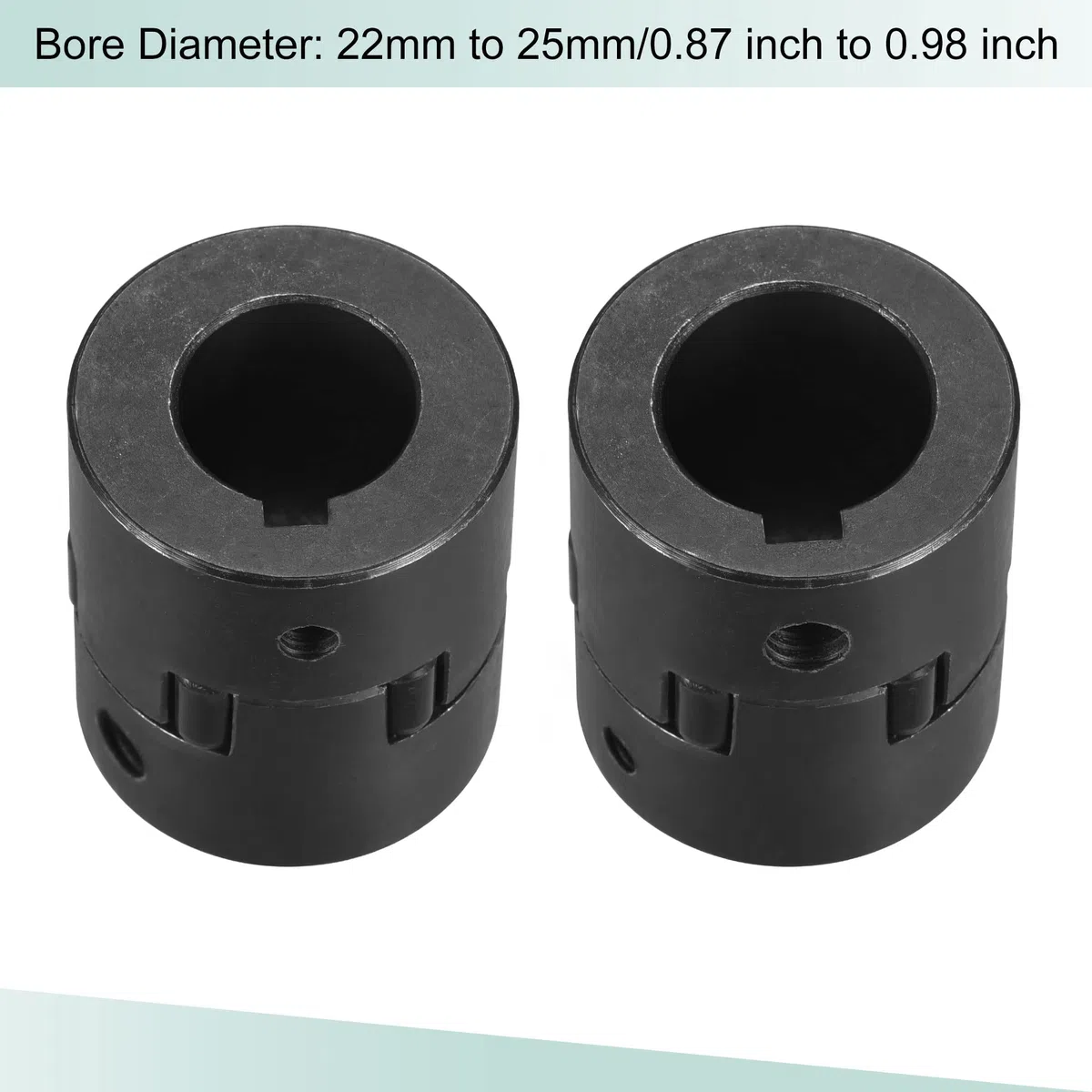 sourcing map Acoplamiento Flexible de Eje de 22mm a 25mm, Acoplador 51mm Longitud 44mm Diámetro, Conector de 45# Acero, Accesorios para Motor
