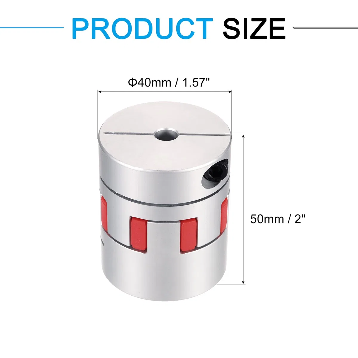 QUARKZMAN Acoplamiento de Eje de Aluminio Acoplador de Eje 7mm a 14mm L50mm x D40mm Acoplador de Mandíbula de Eje Conector de Eje de Araña para Impresoras 3D DIY Máquina Fresadora CNC