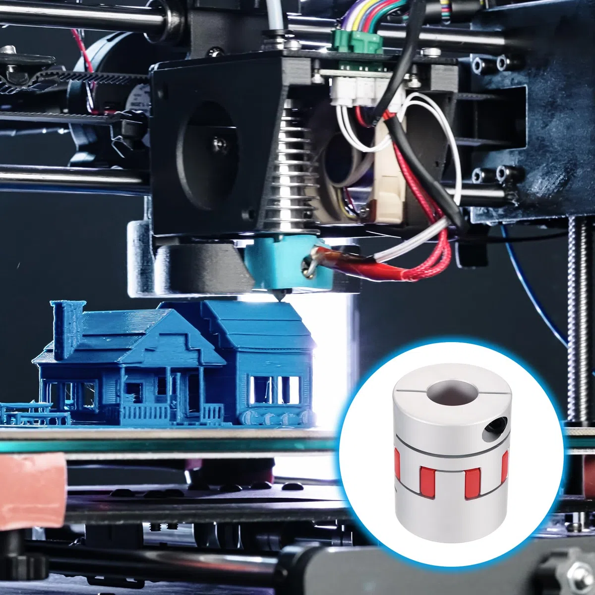 QUARKZMAN Acoplamiento de eje de aluminio de 20 mm a 28 mm, acoplamiento flexible de araña L66mm x D55mm, acoplador de eje de araña para impresoras 3D, codificador DIY, máquina fresadora CNC