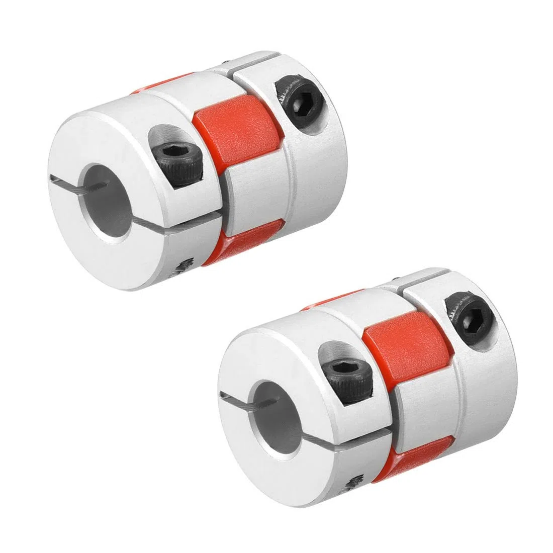 sourcing map Acoplamiento Flexible de Eje de 8mm a 8mm, Acoplador 25mm Longitud 20mm Diámetro, Conector de Aleación de Aluminio para Servomotor Paso a Paso, 2 Pcs