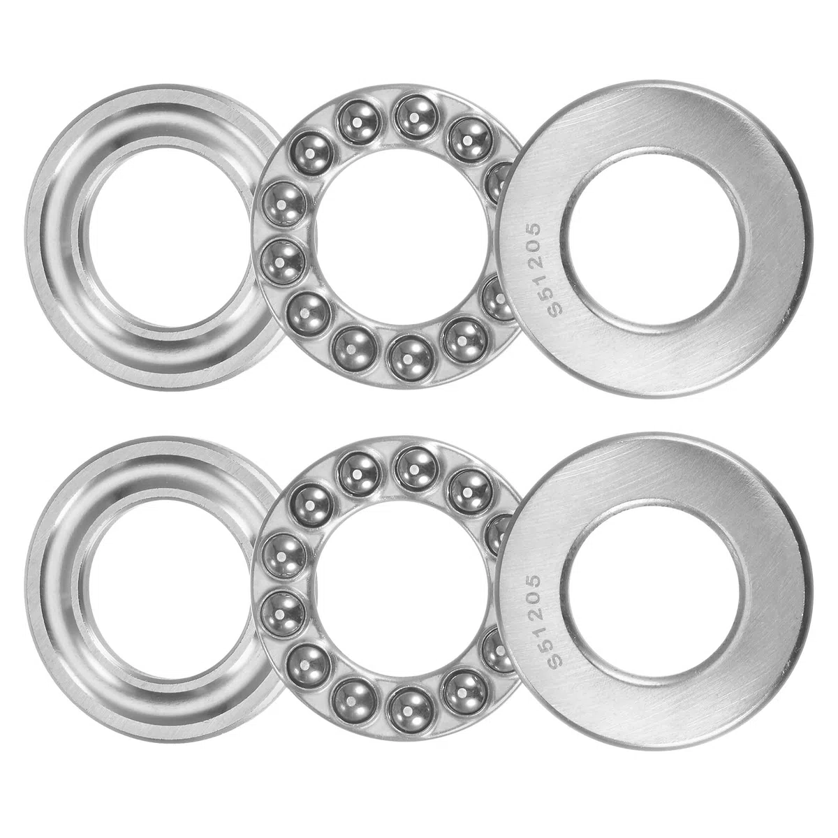QUARKZMAN S51205 Empuje Bola Rodamiento 25mm x 47mm x 15mm Inoxidable Acero con Arandelas ABEC1 2uds